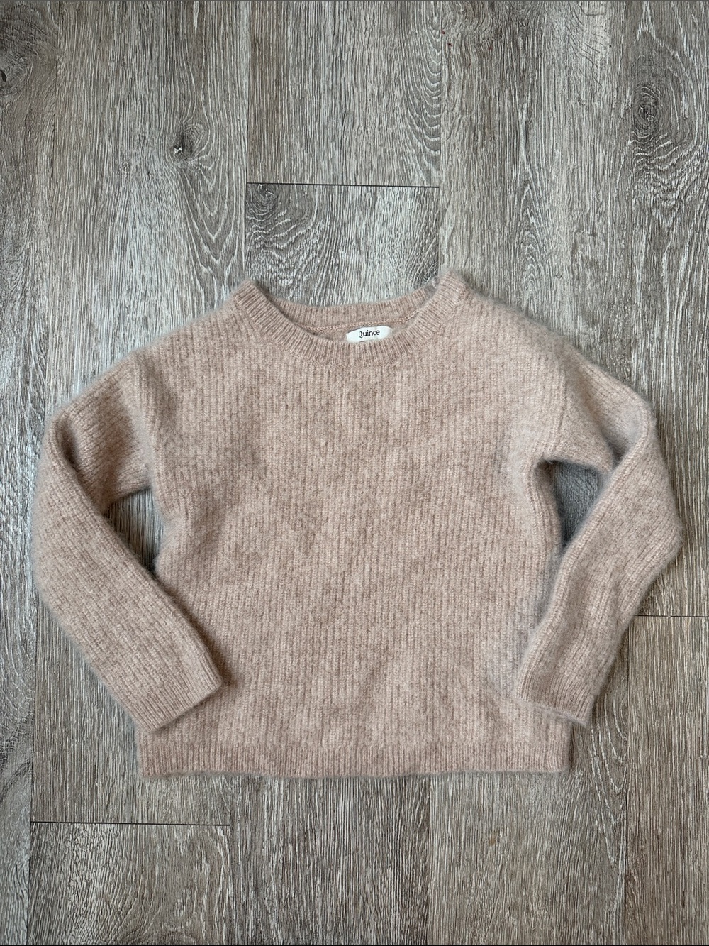 Quince cashmere fisherman’s Crewneck Sweater in Light Beige size 10 girls
